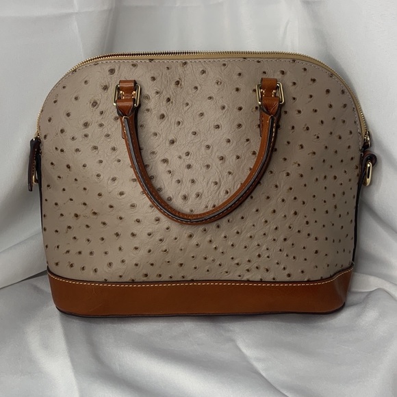 Dooney & Bourke Ostrich Domed Zip Satchel - Picture 3 of 11